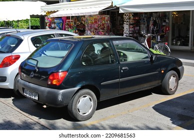 JESOLO, ITALY - JUNE 20, 2015: Old Ford Fiesta Popular 1990s Compact European Car On The City Street