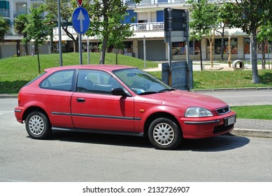 JESOLO, ITALY - JUNE 5, 2015: Old Honda Civic 1990s Car On The City Street