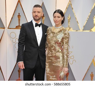 Jessica Biel and Justin Timberlake at the 89th Annual Academy Awards held at the Hollywood and Highland Center in Hollywood, USA on February 26, 2017.