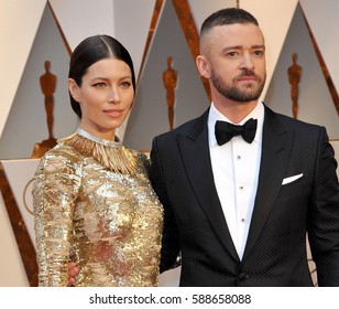 Jessica Biel and Justin Timberlake at the 89th Annual Academy Awards held at the Hollywood and Highland Center in Hollywood, USA on February 26, 2017.
