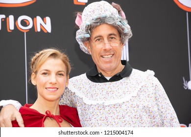 Jessica Seinfeld, Jerry Seinfeld attend GOOD+ Foundationâ€™s 3rd Annual Halloween Bash at Sony Pictures Studio, Los Angeles, California on October 28th, 2018