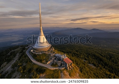 Jested hill from side during sunrise