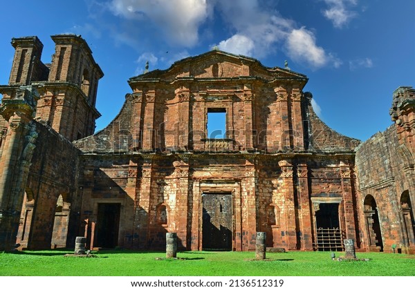 Jesuit Missions. Ruins of church São Miguel\
das Missões, Rio Grande do Sul,\
Brazil.