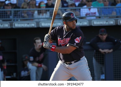 Jesus Aguilar Infielder For The Cleveland Indians At Peoria Sports Complex In Peoria AZ USA 3,12,16.          Case#02756503