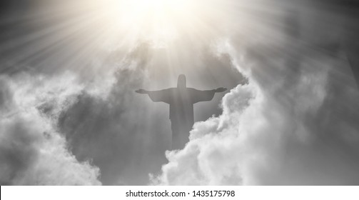 Jesus Appeared Bright Sky Christian Cross Stock Photo 1435175798