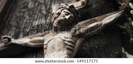 Jesus Christ crucified (an ancient wooden sculpture) (details)