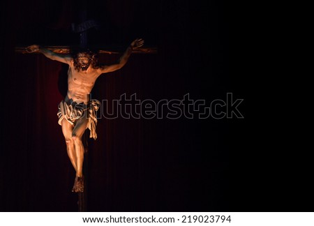 Jesus Christ crucified. Catholic symbol. Christian symbol. Holy week