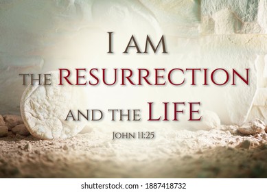 Jesus Christ resurrection. Christian Easter concept. Empty tomb of Jesus with light. Born to Die, Born to Rise. He is not here he is risen . Savior, Messiah, Redeemer, Gospel. Alive. Miracle - Shutterstock ID 1887418732