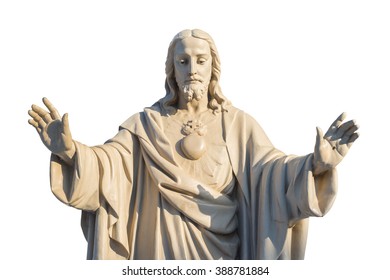 Jesus Christ Statue isolated over white background