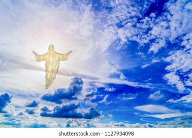 Similar Images, Stock Photos & Vectors of Jesus Christ in blue sky with ...