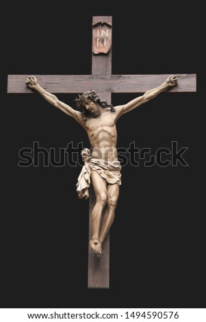 Jesus on the cross. Crucifixion. Monument.