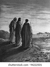 Disciples Encounter Jesus On Road Emmaus Stock Photo 96837559 ...