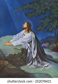 Jesus Praying In The Garden Of Gethsemane Stock Images, Royalty-Free ...