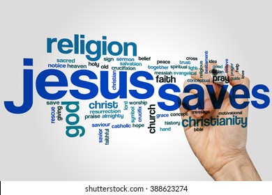 Jesus saves word cloud concept