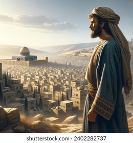 Jesus Watching Jerusalem in the Distance