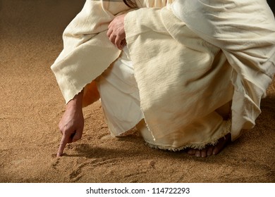 Jesus Writing on the sand with his finger