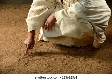 Jesus Writing on the sand with his finger