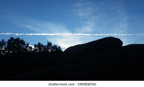 Jet Contrail in the Garden of the Gods