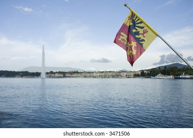Jet d'eau and Flag -Geneva