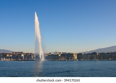 Jet d'Eau fountain in Geneva, Switzerland.