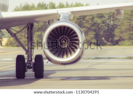 Jet engine close-up, hot