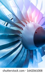 Jet Engine, Internal Structure With Hydraulic,  Aircraft And Aerospace Industry