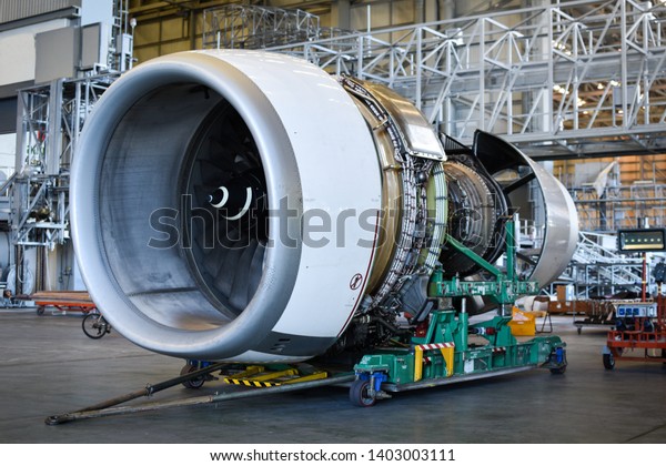 Jet Engine Remove Aircraft Maintenance Aircraft Stock Photo (edit Now 