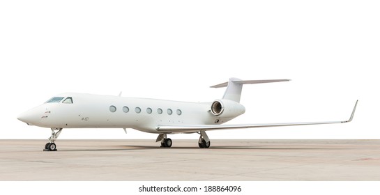 Jet Plane Parking On White Background