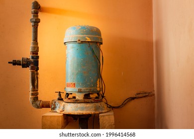 Jet pump used to draw water from a sump through a suction pipe to a overhead tank