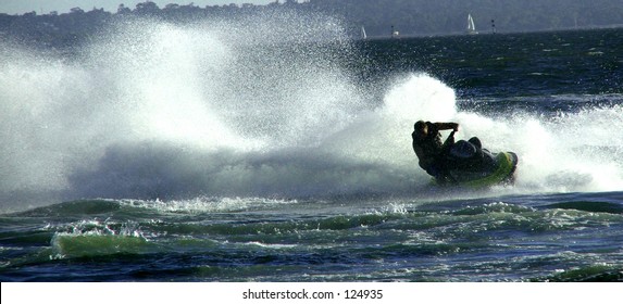 Jet ski making lots of splashes