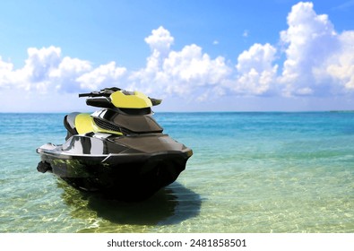 Jet ski or water scooter parking on the beach