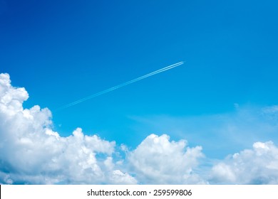 Jet steam out of clouds