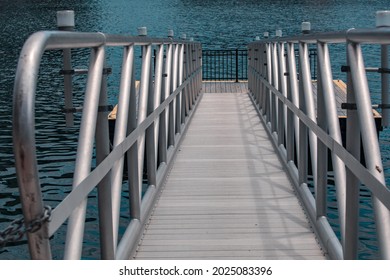 Jetty Leads At The River At Fort Point Channel In Boston, USA.