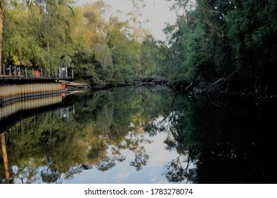 Jetty Looking Out To Honeymoon Pool Reflections.Australia, Collie.WA