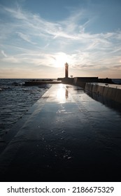 Jetty Sunset In Riga Mangaļsalas Mols