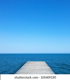 Jetty View To Sea On The Sunny Summer Day