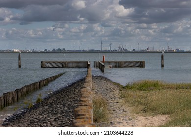 Jetty In The Western Scheldt At Hoofdplaat