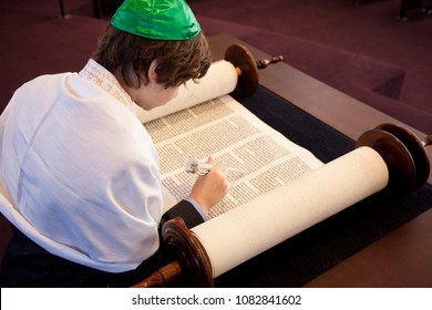 Jew Boy Reading From Torah