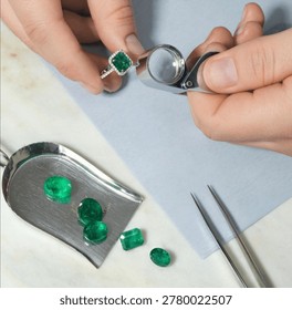 Jewelry Crafting Process in Workshop, Assembling and Setting Elegant Pieces by Artisan