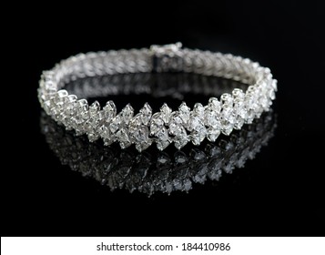 Jewelry Diamond Bracelet On A Black Background