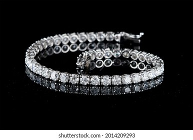 Jewelry diamond bracelet black background