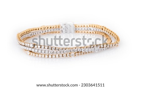 Jewelry diamond bracelet on a white background