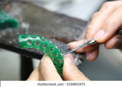 Jewelry Making: Jeweler Making Bangle Wax Mold.