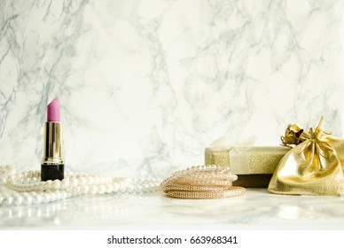 Jewelry On Marble Table