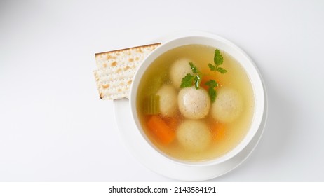 Jewish Chicken Broth With Kneidlach (balls Made With Matzo Meal)Matzo Ball Soup