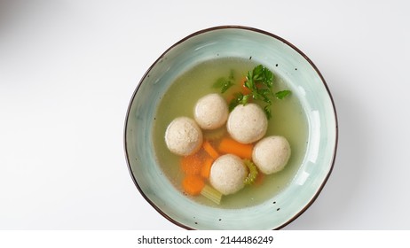 Jewish Chicken Broth With Kneidlach (balls Made With Matzo Meal)Matzo Ball Soup