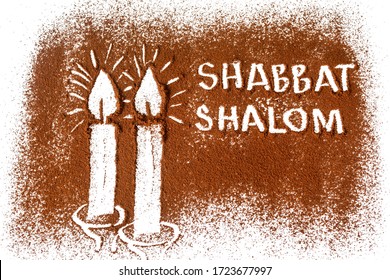 Jewish Greetings Shabbat Shalom Candles Painted Stock Photo 1723677997 ...