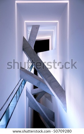 Jewish museum interior detail, Berlin, Germany, project of the architect Daniel Libeskind