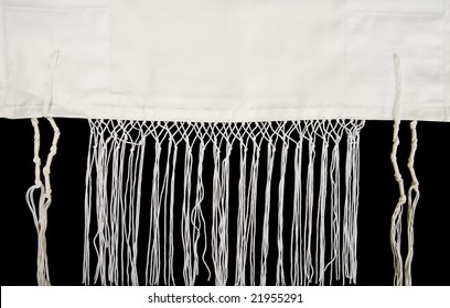 A Jewish Prayer Shawl, Or Tallit, Showing The Fringes, Called Tzitzit