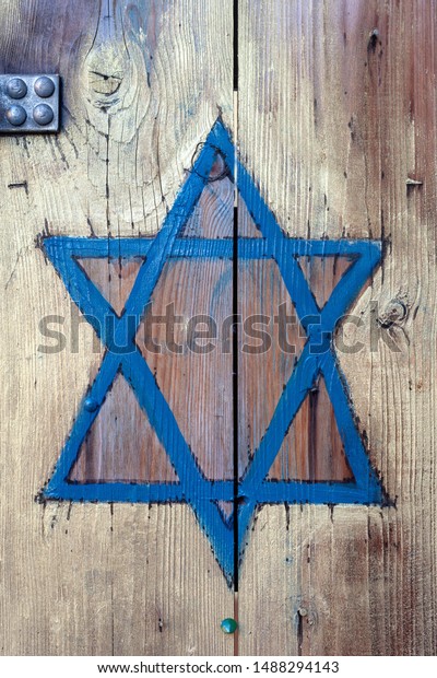 Jewish Symbol Blue Star David Hand Stock Photo Edit Now 1488294143